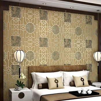 Impermeabil din Pvc Chineză Tapet Viu Ceai Camera Dormitor Magazin Tapet Ferestre Sculptate de Bambus Clasic 3D Tapet Restaurant