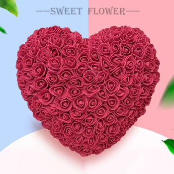 Inima iubitoare de Dragoste Flori Conservate 25cm Roșu Trandafir Nemuritor Trandafiri Decoratiuni de Craciun, Cadouri de Ziua Îndrăgostiților Cadou