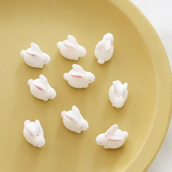 Japoneze iepurele de jad flocking stereo mic iepure alb desene animate drăguț fată stil DIY manual ureche ornament material Pandantiv