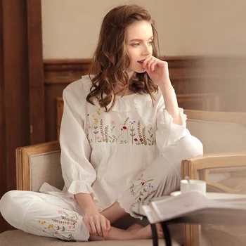 Japoneze Nou Stil Doamnelor Primăvara, Toamna Și Iarna Costum de Pijama de Bumbac Casual cu mâneci Lungi, Pantaloni, Serviciu Acasă Pijamale Femei