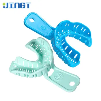 JINGT 2 buc Dentare Impresia Tava Rezistent la Temperaturi Ridicate Plastic Cauciuc Siliconic Toate-fatete Ceramice Turnate Dinte Tăvi