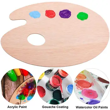 Kunst Malerei Farbe Mixer Oval Farbe Mischen Bord Ölgemälde Acryl Mischen Platte Farbe Farbe Farbe Holz Mischen Bord Tableta K4c7