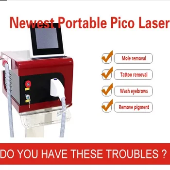 Laser Echipamente De Frumusete (Nou) De Îngrijire A Pielii Dispozitiv De Ștergere Tatuaj Mașină Cu Laser Cu 4 Lungimi De Undă Portabil Picosecunde Mașină Cu Laser