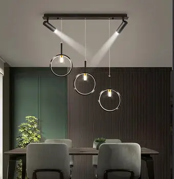 Led sala de mese candelabru modern, simplu, singură cu trei cap de masa bar personalitate creatoare reflectoarelor living lampa