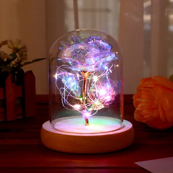 LED-uri Galaxy a Crescut Veșnică Folie Floare Cu Fairy Șir de Lumini În Dome De Crăciun Cadou de Ziua Îndrăgostiților