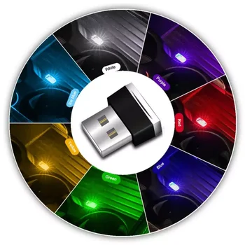 Lumina LED-uri Auto Interior Auto USB Atmosferă de Lumină Plug and Play Decor Lampa de Iluminare în caz de Urgență PC Auto Produse Accesorii Auto