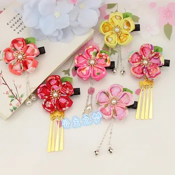 Manuale și vânt cherry blossom pus pânză floare accesorii de par kimono Japonez halat de baie frizură cosinus franjuri detalii