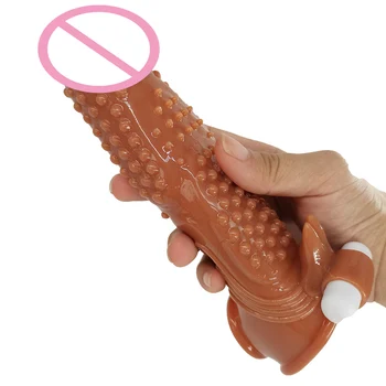 Maro Vibratoare Penis Sleeve Realist Prezervative Reutilizabile Întârziere Marirea Penis Extender Potențiator De Vibratoare Jucarii Sexuale Pentru Barbati