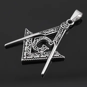 Masonic din otel inoxidabil pandantiv moda G lanț în vânzare cel mai bun cadou gratuit 316L din oțel inoxidabil colier pandantiv vintage