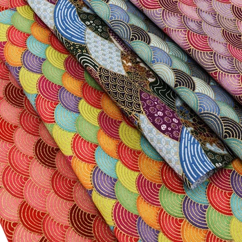Material de bumbac Țesături Mozaic Cat Noroc Tipărite Quilt Papusa Haine Aurite Țesături pentru Cusut Manual DIY Pânză