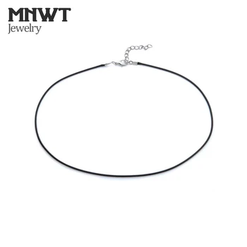 MNWT PU din Piele de Cablu Agatatoare Pandantiv din Otel Inoxidabil Homar de Blocare Negru Moda Barbati/Femei Cravată Colier Frânghie 1.4/1.5/2mm