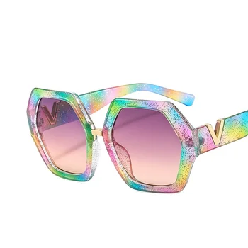 Moda Shades ochelari de Soare pentru Femei Barbati V-în formă de Picior de Design Supradimensionat Full Frame Brand de Lux de Design Doamnelor Ochelari de UV400 Ochelari