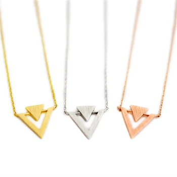 Moda triunghi coliere Triunghi introduce geometrice pandantiv coliere de Personalitate de suprapunere triunghi coliere pentru femei