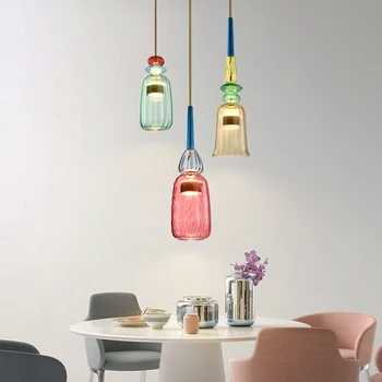 Moderne pline de culoare de sticlă, lămpi suspendate nordic lumini pandantiv lighitng living decor acasă hanglamp MANSARDĂ, bucătărie corpuri de iluminat