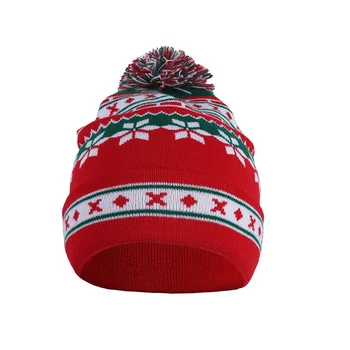 Moș Crăciun Caciulita Toamna Iarna Craciun Bărbați Femei Fete Pom Pom Pălărie Tricot Capac De Funcționare Beanie Termice De Păstrare Articole Pentru Acoperirea Capului