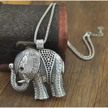 N1771 bijuterii Thailanda Elefant Pandantiv colier scurt stil nou