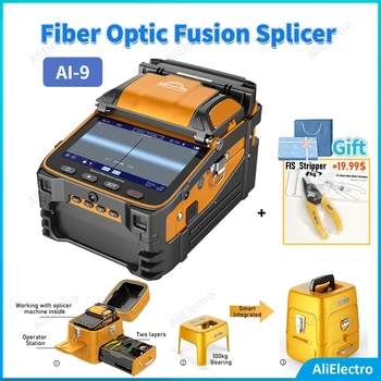 Noua Fibra Optica Fusion Splicer AI-9 Semnal de Incendiu SM MM Inteligent FTTH 6-Motoare cu OPM VFL 10-limbi și Darul Gratuit