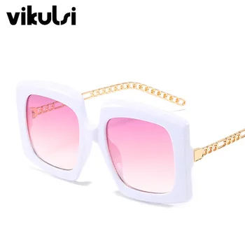 Noua Moda Lanț Cadru Punk ochelari de Soare pentru Femei Brand de Lux ochelari de Soare Ochi de Pisica Tendință de sex Feminin zonnebril femei Ochelari Ochelari UV400