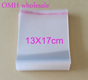 OMH en-gros 200pcs 13x17cm OPP autocolante autoadezive transparente clar PP saci de plastic pentru Bijuterii cadou ambalaj PJ369-6
