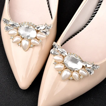 Pantof de cristal Clip de Nunta Mireasa Pantofi cu Catarame Strălucitoare Pietre Pantofi de Flori pentru Petrecerea de Nunta de Decorare DIY Accesorii T8NB