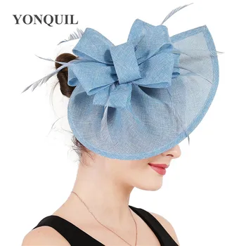 Pană Palarioare Curse Pălării Pentru Femei Elegante de Albastru Buclă Fascinator Palarie Fete Doamnelor Formale Rochie Rosie de Mireasa Pălării SYF66