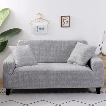 Patru sezoane de vânzare gri all-inclusive elastic canapele pentru camera de zi canapea extensibilă,acoperă canapea în formă de l de 4 locuri, canapea de acoperire