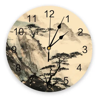 Peisaj Stil Chinezesc Cerneală 3D Ceas de Perete Design Modern, Camera de zi de Decorare Bucătărie, Ceas Artă ceasuri de Perete Decor Acasă