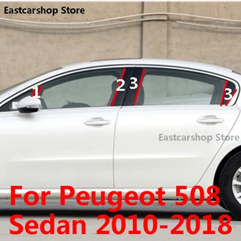 Pentru Peugeot 508 Sedan 2010-2018 Portiera Central Fereastra Coloana din Mijloc Benzi Tapiterie Negru Lucios PC B C Pilon Accesorii