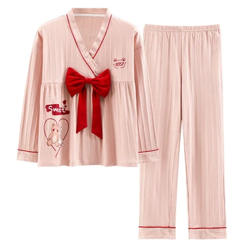 Pijamale pentru Femei Nou de Înaltă Calitate, M-5XL Țesute 100% Coton Pijamas Femei de Agrement Pijamale Fete Acasă se Potrivește Pijamale