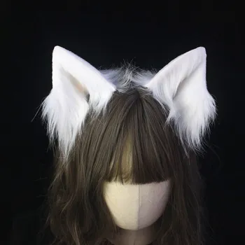 Plus de Simulare Stereo Animal Animal Ureche de Ac de păr KC Frizură Cosplay Moale Fata Pisica Drăguț Urechi de Lup Urechi Lolita Bentita elemente de Recuzită