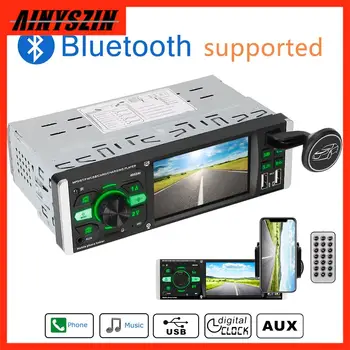 Radio auto 1 Din cu Bluetooth 4.2 Audio-Video MP5 Player FM 4.1 Inch HD Voice Assistant TF USB de Încărcare Rapidă de Iluminat Multicolor