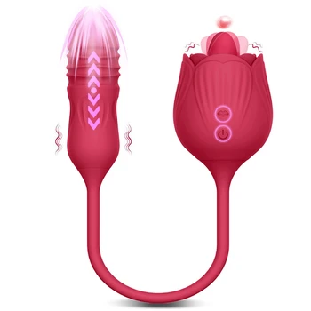 Rose Jucărie Penetrare Vibratoare sex Feminin Pentru Stimulator Clitoris Oral Limba Lins Vibratoare Mașină de Ou Jucarii Sexuale Vibratoare pentru Femei