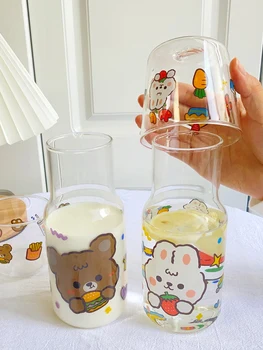 Stil japonez Creative Ins Sticlă de Bună caută O Persoană Cană de uz Casnic Minimalist Celebritate pe Internet Suc de Sticla de Lapte