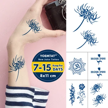 Suc De Durată Impermeabil Tatuaj Temporar Autocolant Crizantema Floare Mandala Flash Tatuaje Feminine Brațul Body Art Fals Tatuaj De Sex Masculin