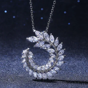 Superba Pleca Forma C Pandantiv Colier pentru Femei Strălucitoare de Cristal de Zirconiu de Înaltă Calitate Bijuterii de Nunta Colier Trendy