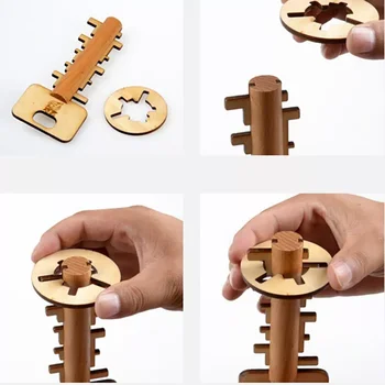 Tasta de Deblocare Puzzle Inteligenta Jucarii Educative Puzzle-uri Pre-școală din Lemn copii Copii Copii Puzzle-uri pentru Adulți Jocul Toy