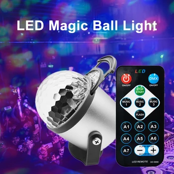 USB 3 Led-uri RGB Disco Magic Ball Light Stage Sunet Rotative, Partidul Condus Lumini Stroboscop Auto Control Pentru Crăciun DJ Bar Club