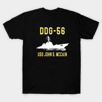 USS John S. McCain DDG-56 Distrugător Mens T Shirt. Bumbac de înaltă Calitate, Respirabil de Sus, Liber tricou Casual Marimi S-3XL