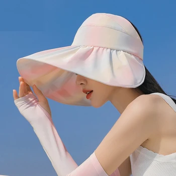 Vara Femei Dublu Partea de Moda Largă de Mare Refuz de Pălărie de Soare pe Plajă în aer liber Pescar Capac Dovada UV de Protecție solară Pălărie Găleată Pălărie