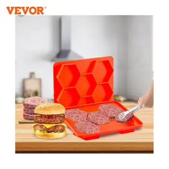 VEVOR 5-Gaura de Casă Inovatoare Burger de Presă Mucegai Congelator Container de Depozitare Alimente Grad Silicon Sănătos Convenabil Utilizarea Acasă