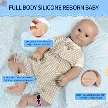 WW1563 46cm 18inch 3200g 100% Silicon Renăscut Baby Doll Realist Băiat Nevopsite Păpuși Moi DIY Gol Jucarii pentru Copii