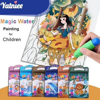 Yatniee de Magie pentru Copii de Apă Pictura Carte Grădiniță Copilul Manuală Vopsea de Educație Timpurie Repetate Graffiti Carte de Colorat